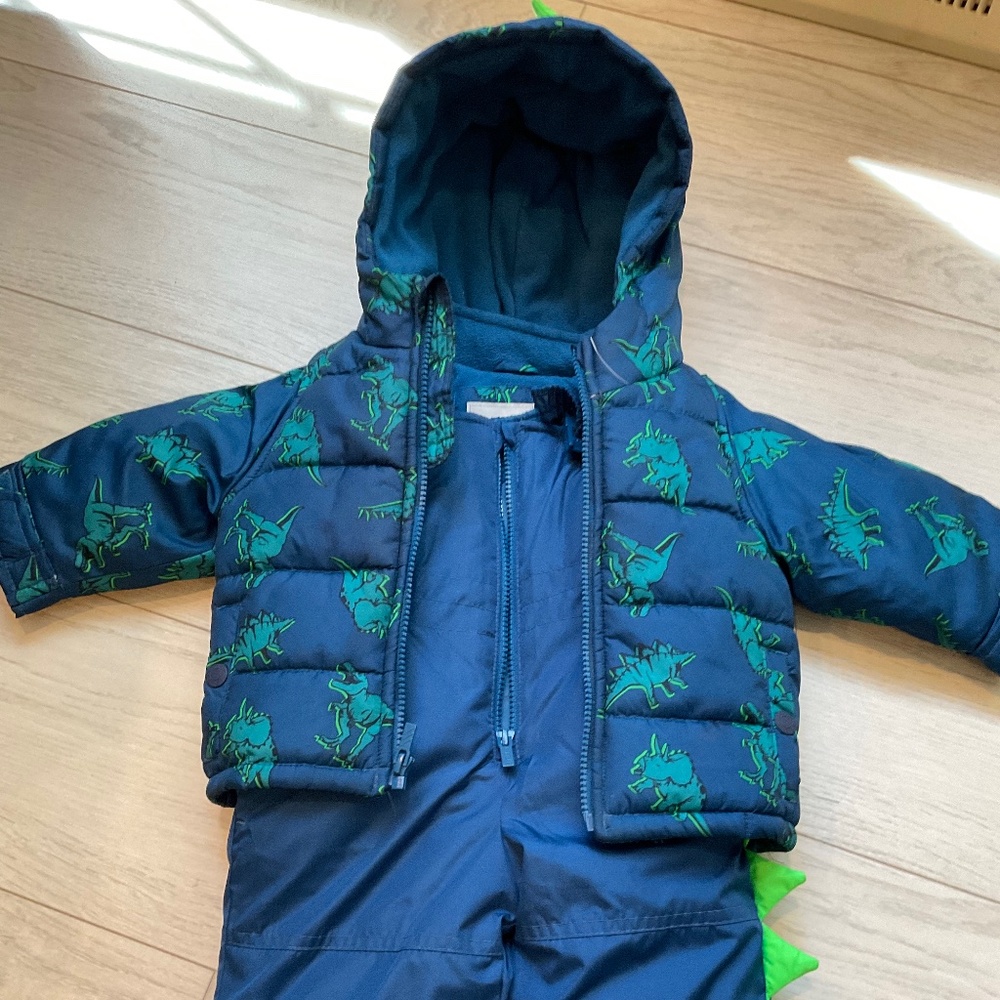 Carters Dino 2 piece winter snow set size 12 months